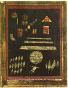 Kind an der Freitreppe 1923,65 Ölfarbe / Feder/Karton 24,5x18,2cm privat CH