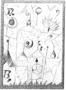 Hieroglyph mit dem Sonnenschirm 1917,96; Blei 19,4x14cm privat CH