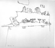Karikatur eines Möbels 1910 ,15 Feder & Tusche 22,5x26,3cm Bern