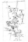 Uhr in der Stadt 1914,188 ;Feder & Tusche 15,3x8,6cm Bern