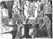 Der Mann auf der Reise 1918,148 ; Aqu./Feder 16,8x148cm; Gal.Maligue Paris