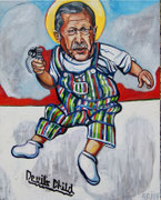 "Devils Child (Allegorie auf Erdoğan und dem gleichnamigen Song von Judas Priest)", Öl auf Leinwand, 100x80 cm, 2016