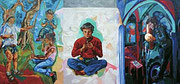 NICHT MEHR ERHÄLTLICH, Triptychon `Weltaußenschau-Weltinnenschau`, 160x120 cm/160x100 cm/160x120 cm, 2006
