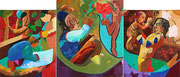 Triptychon "Kindheit", 60x50 cm / 70x60 cm / 60x50 cm, 2005