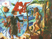 NICHT MEHR ERHÄLTLICH, Christoph Kolumbus landet auf San Salvador, 120x160 cm, 2006