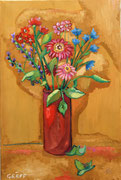 "Oh! Meine Blumen ...", Öl auf Leinwand, 60x40 cm, 2021;  F. N. 142 - (2021: 6)
