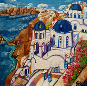 "Oia auf Santorin in den Zykladen", 60x60 cm, 2014