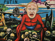 "Putin The Killing Machine", Öl auf Leinwand, 60x80 cm, 2022;  F. N. 153 - (2022: 3)