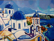 "Zykladisches Dorf (Oia auf Santorin)", 60x80 cm, 2014