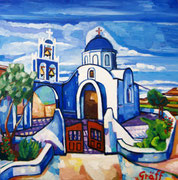 "Allerheiligenkirche in Akrotin (Santorin)", 70x70 cm, 2014