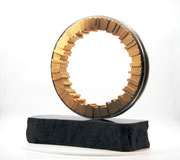 "Circle - harmony (C-49)" / H.50(⌀40)x50x20cm / brass, stainless steel, granite / 2021*