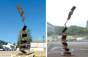 "Metamorphosis - sea breeze (M-58)" H.380x100x100cm / corten steel, mild steel / 2016