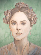Ann Walker (Sophie Rundle) – watercolour on paper, 2022 (24 x 32cm)