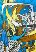 Miraculous Creatures 1 – mixed media on paper, 2022 (21 x 15cm)