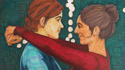 Ellie & Dina – mixed media on paper, 2023 (35 x 20cm)