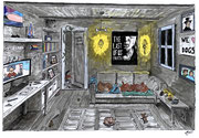 Chamber of Echoes  – Watercolour and ink on paper, 2021 (28 x 21cm)