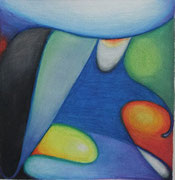 Tuch 11, Buntstift auf Papier, 16x16cm (2010)