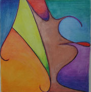 Tuch 6, Buntstift auf Papier, 16x16cm (2010)