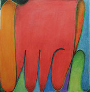 Tuch 1, Buntstift auf Papier, 16x16cm (2010)