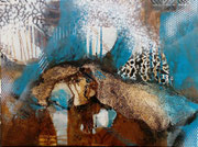 Acryl Misch - Schütt -collagentechnik auf Leinwand mit Holzrahmen 80cm x 60cm - © KunstMomente Christine Dablander