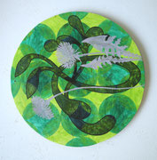 Kuhblume, 2020, D=40 cm, Acryl auf Industriesperrholz