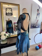 Kürkleid mit Schlangenapplikation