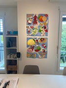 Schalldämmungsplatten an der Wand eines Sprachkurs-Lokals in Augst BL, 2024