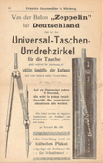 Eckert turnabout compass. "What the Zeppelin is for Germany, is this universal turnabout compass for the pocket." Friedrich Ganzenmüller 1909 [4]