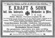 Kraft advert in Lehmann's allgemeiner Wohnungs-Anzeiger 1890. Wienbibliothek-digital.at