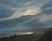 Nachtspaziergang, 40x50, Öl auf Malplatte