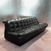  Airborne International Sofa - Leather Fiberglass Shell, France, 1969-71-  PN.Modern