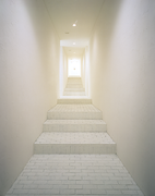 Untitled,  plaster, glass, mirror, brick, lime, water, light, lime, mixed media installation, Size: 6050x12590x3750(h)mm,Vancouver Art Gallery, 1993, photo:Trevor Mils