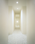 Untitled,  plaster, glass, mirror, brick, lime, water, light, lime, mixed media installation, Size: 6050x12590x3750(h)mm,Vancouver Art Gallery, 1993, photo:Trevor Mils