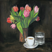 „Tulpen“, Pastell auf Papier, 30 x 30 cm, 2019