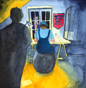 The Way She Speaks to Me (The Muse) – watercolour on paper, 2025 (22 x 22cm)