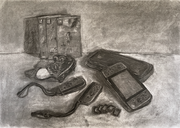 Still Life - Nintendo Switch Edition – charcoal on paper, 2024 (59 x 40cm)