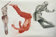 Gesture Drawing – study in charcoal and pastels on paper, 2024 (59 x 40cm)