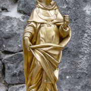 statuette en bois doré de saint Benoît, 35 cm