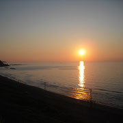 日本海に沈む夕日。