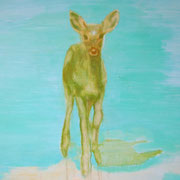 Green Deer id ready! Acrylic on canvas, 150 x 150 cm, 2007, SOLD, Private Collection Ootmarsum