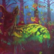Dream of the Deer, Acrylic on canvas, 90 x 110 cm, 2007, SOLD, Private Collection Zutphen