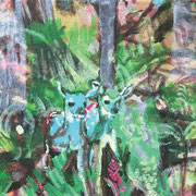 Two deers adventure, Acrylic on canvas, 24 x 18 cm, 2018, available at Deer Daddy - 440 euro