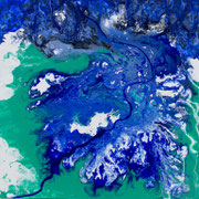 WIND UND WASSER  -  80x80 cm, Fluidtechnik auf Leinwand