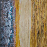 OCEAN MEETS DESERT  -  80x80 cm, Pigmente und Acryl auf Leinwand
