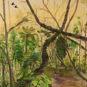 BORNEO - wie lange noch? - Pigmente und Acryl auf Leinwand