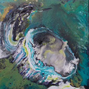 TERRA VERDE  -  80x80 cm, Mischtechnik auf Leinwand