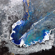 WASSER UND EIS  -   60x60 cm, Mischtechnik auf Leinwand