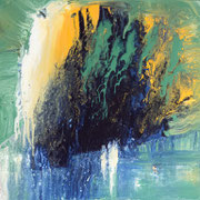 WASSER  -  80x80 cm, Pigmente und Acryl auf Leinwand