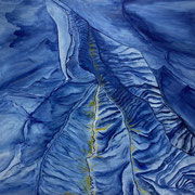 EISIGE STRUKTUREN - 80x80cm, Pigmente und Acryl auf Leinwand