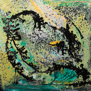 SPARROW  -  80x80 cm, Pigmente und Acryl auf Leinwand